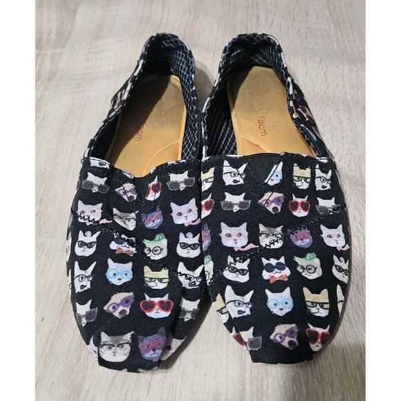 Bobs For Dogs Womens Size 8 Cat Slip On Flats Shoes Black - Picture 3 of 8